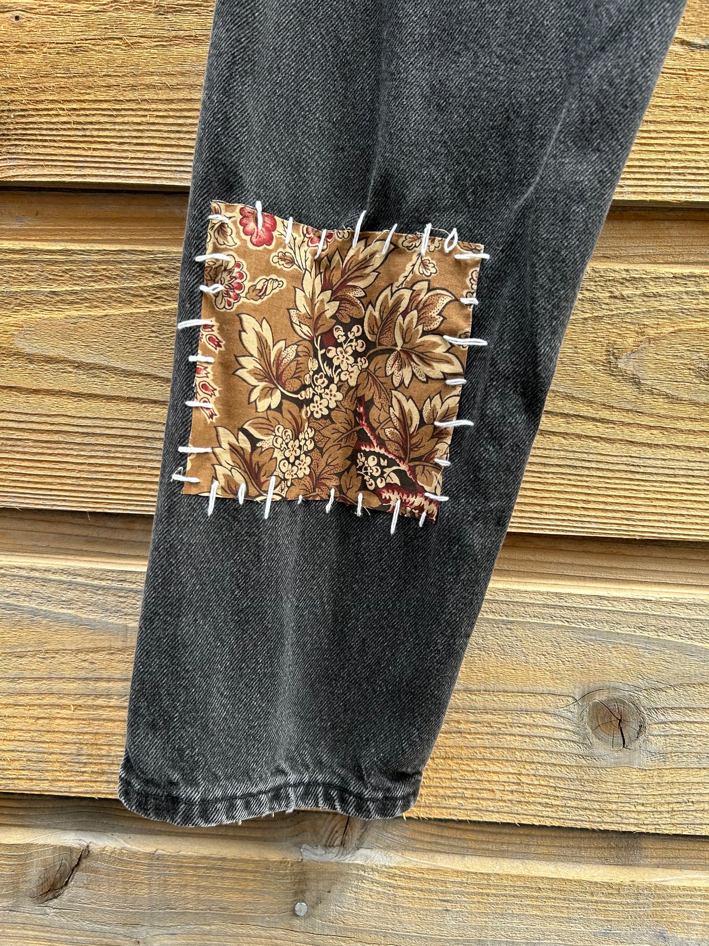 Black Patchwork Pants