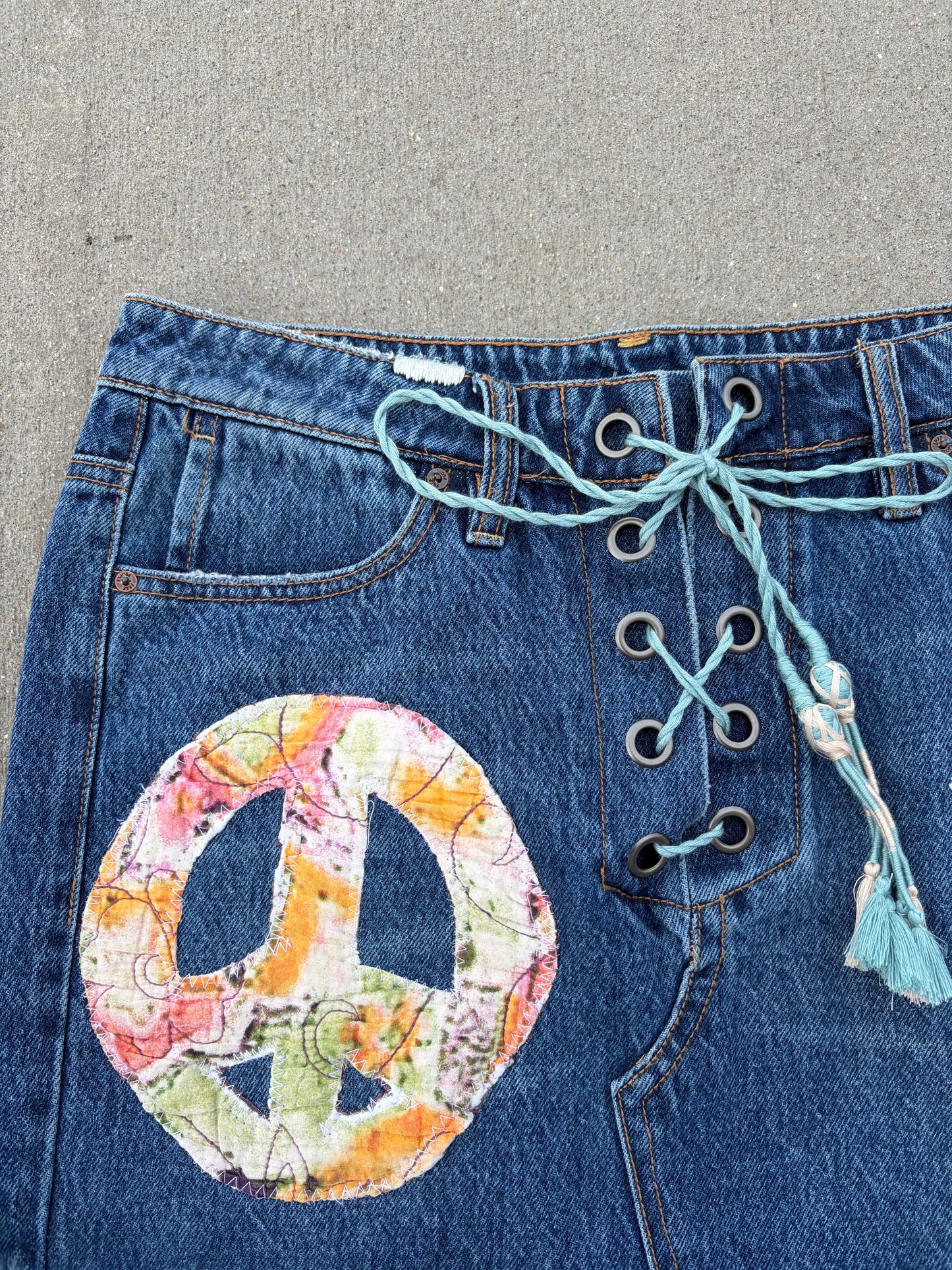 Upcycled Peace Skirt