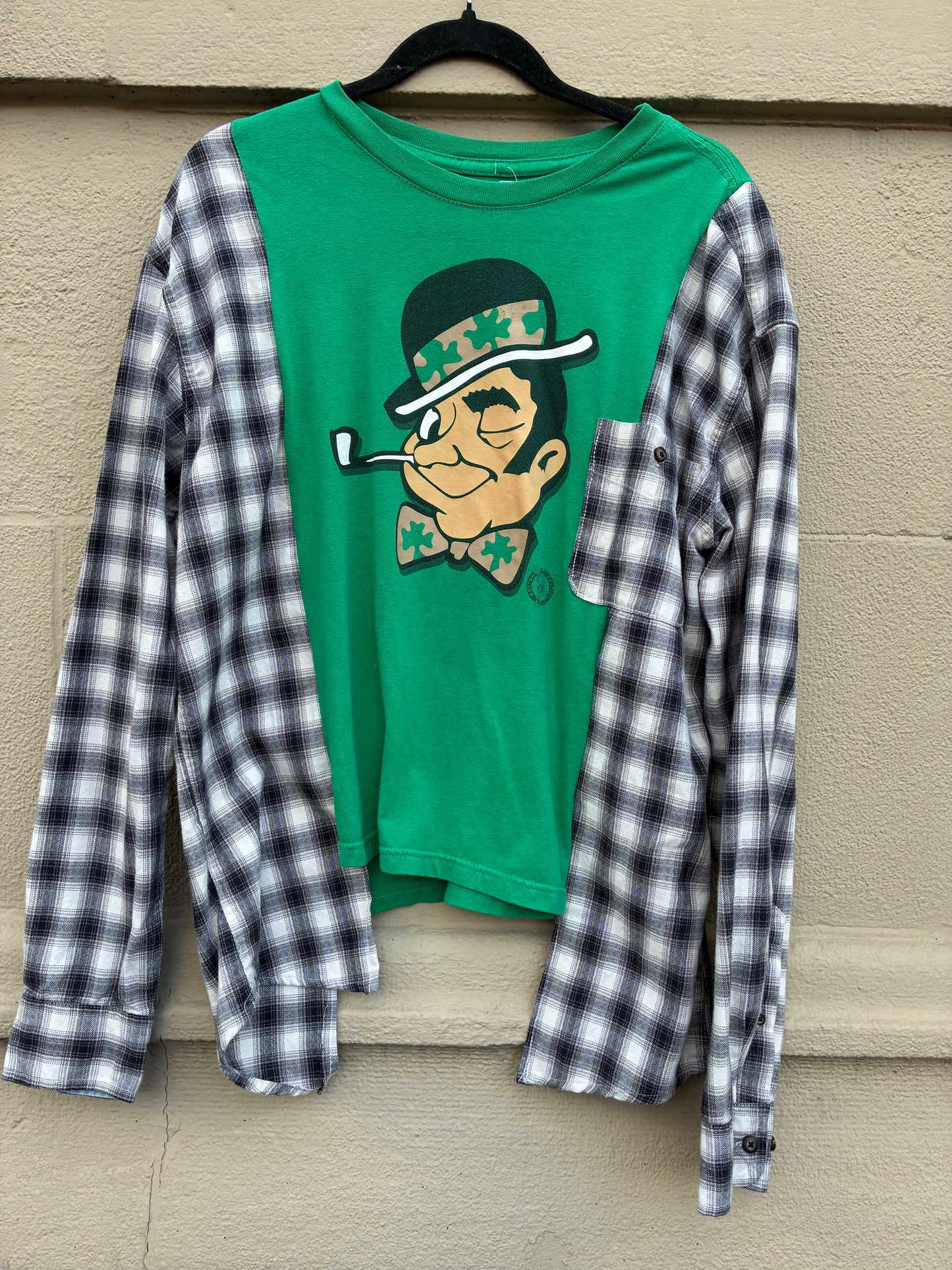 Upcycled Celtics Flannel Shirt