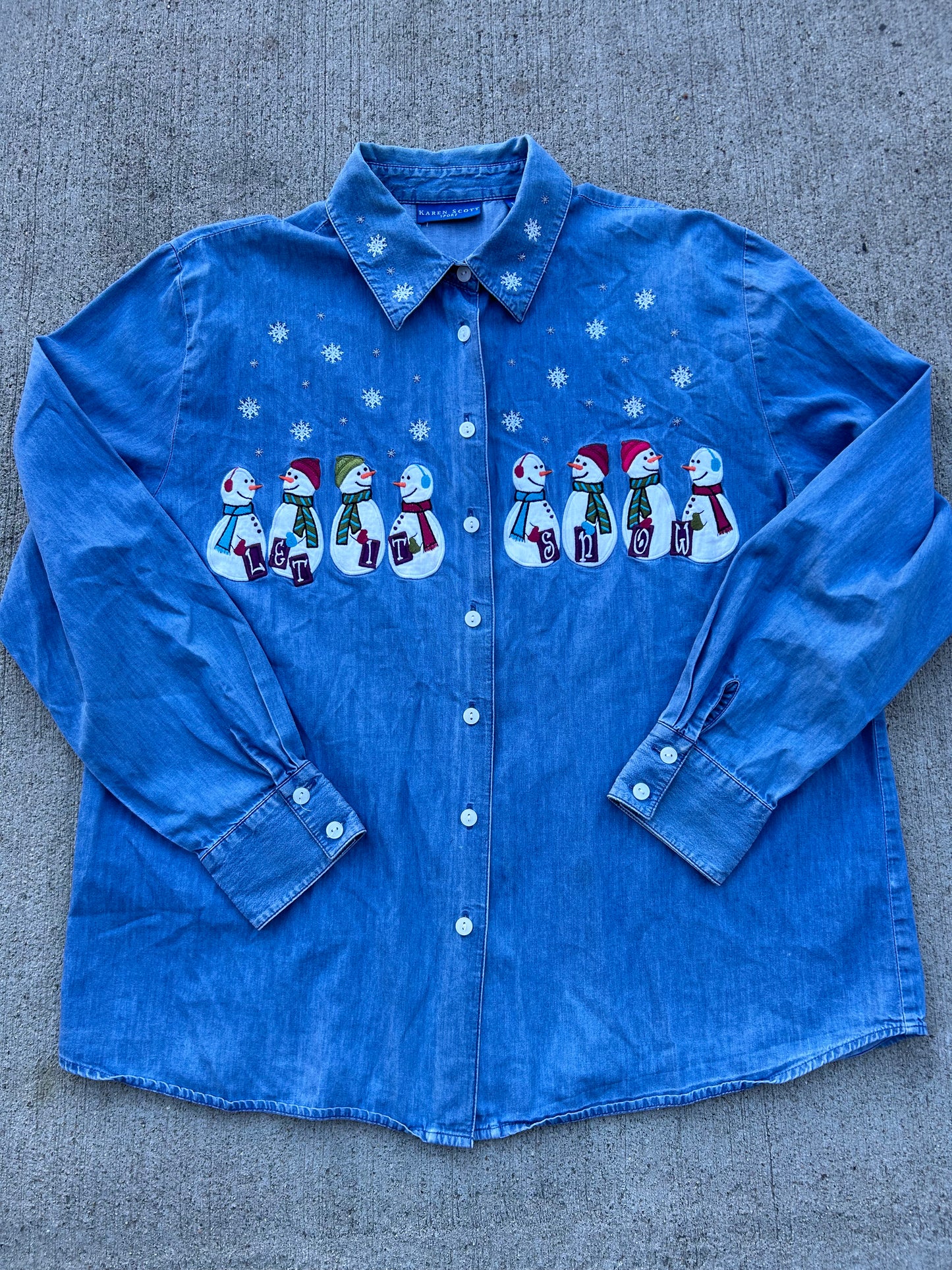 Let it Snow Button Down