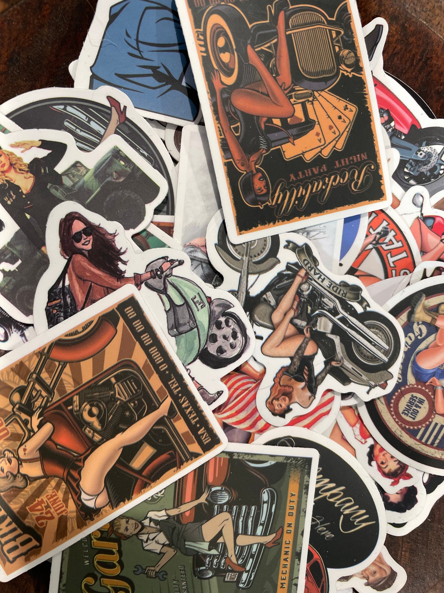 Mystery Pack of 5 Pin-Up Girl Stickers