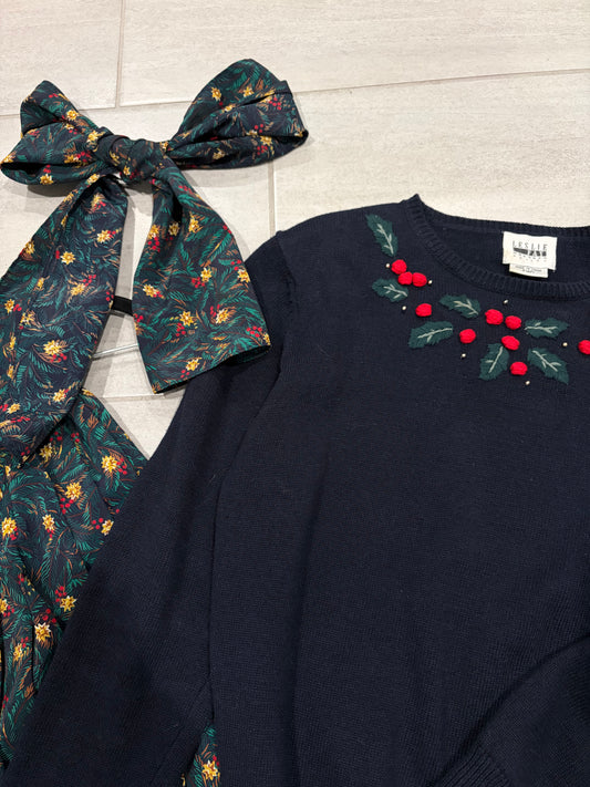 Vintage Holiday Sweater/Skirt Set