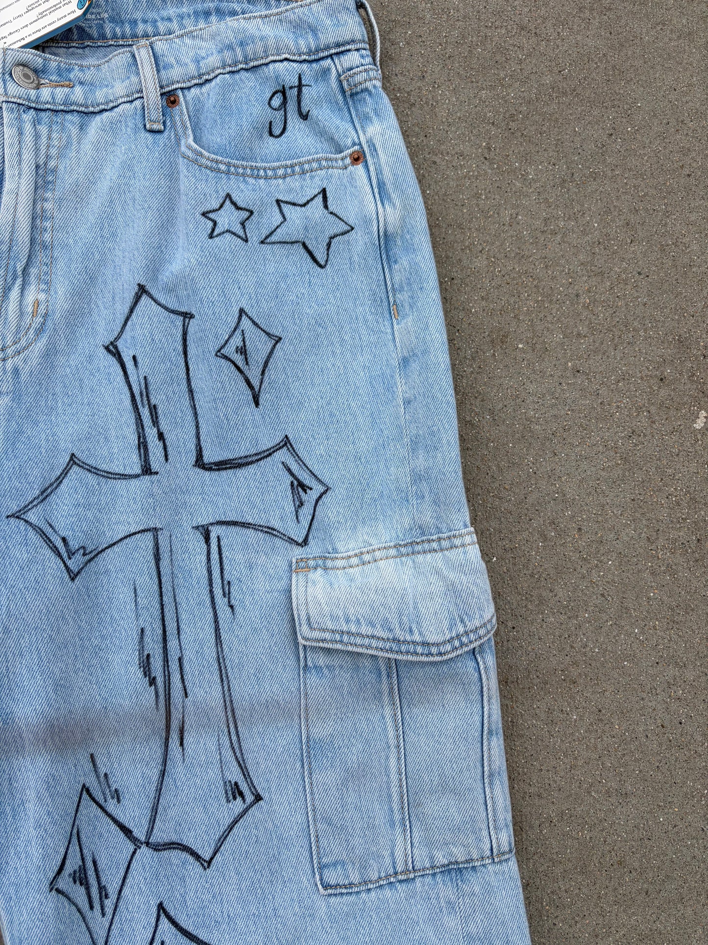 Hand Drawn Y2K Cargos
