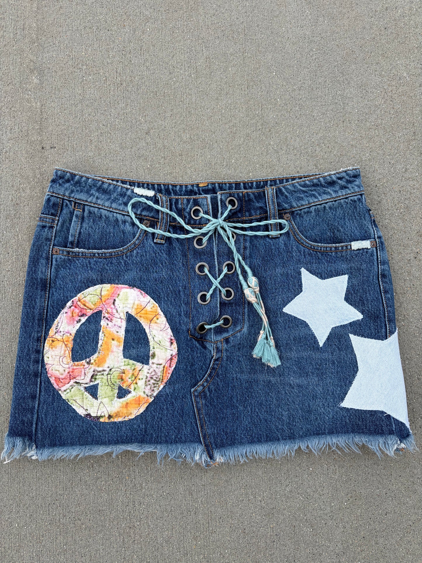 Upcycled Peace Skirt