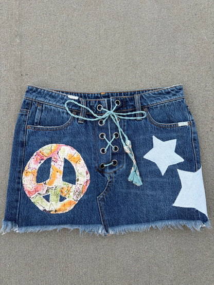 Upcycled Peace Skirt