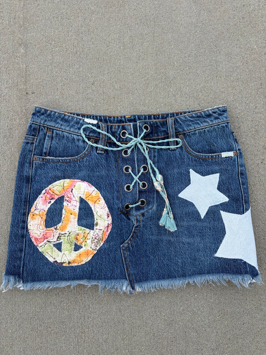 Upcycled Peace Skirt