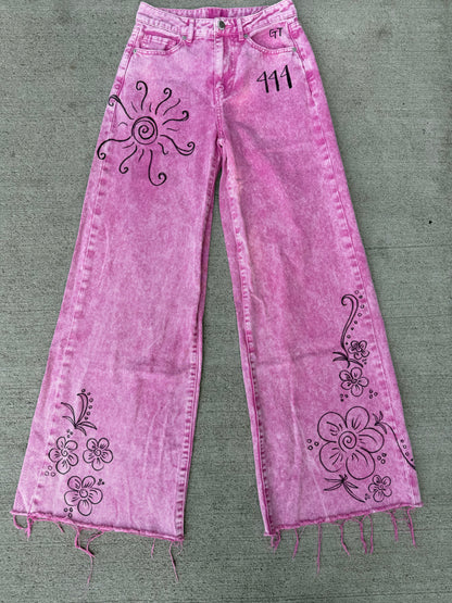 Hand Drawn Pink Jeans