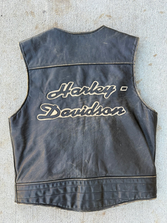 Vintage Leather Harley Davidson Motorcycle Vest