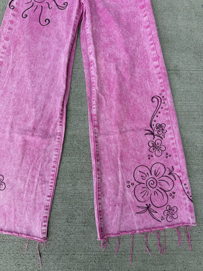 Hand Drawn Pink Jeans
