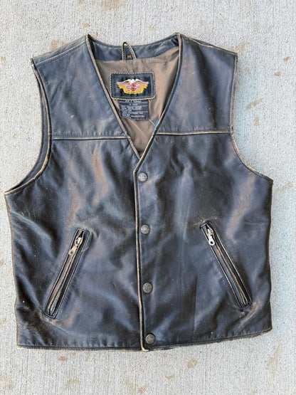 Vintage Leather Harley Davidson Motorcycle Vest