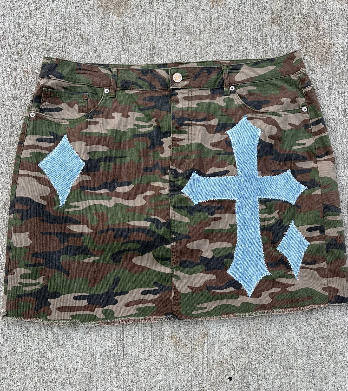 Upcycled Camo Skirt