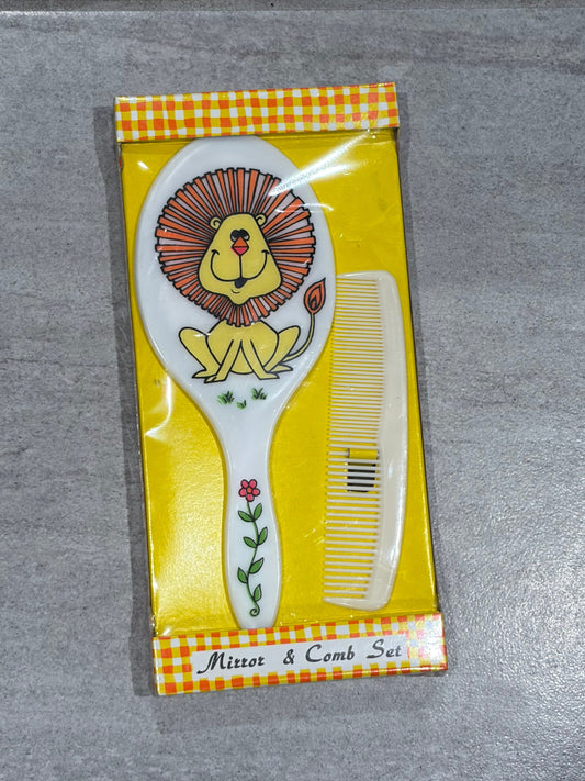 Vintage 1970s Comb and Mirror Set