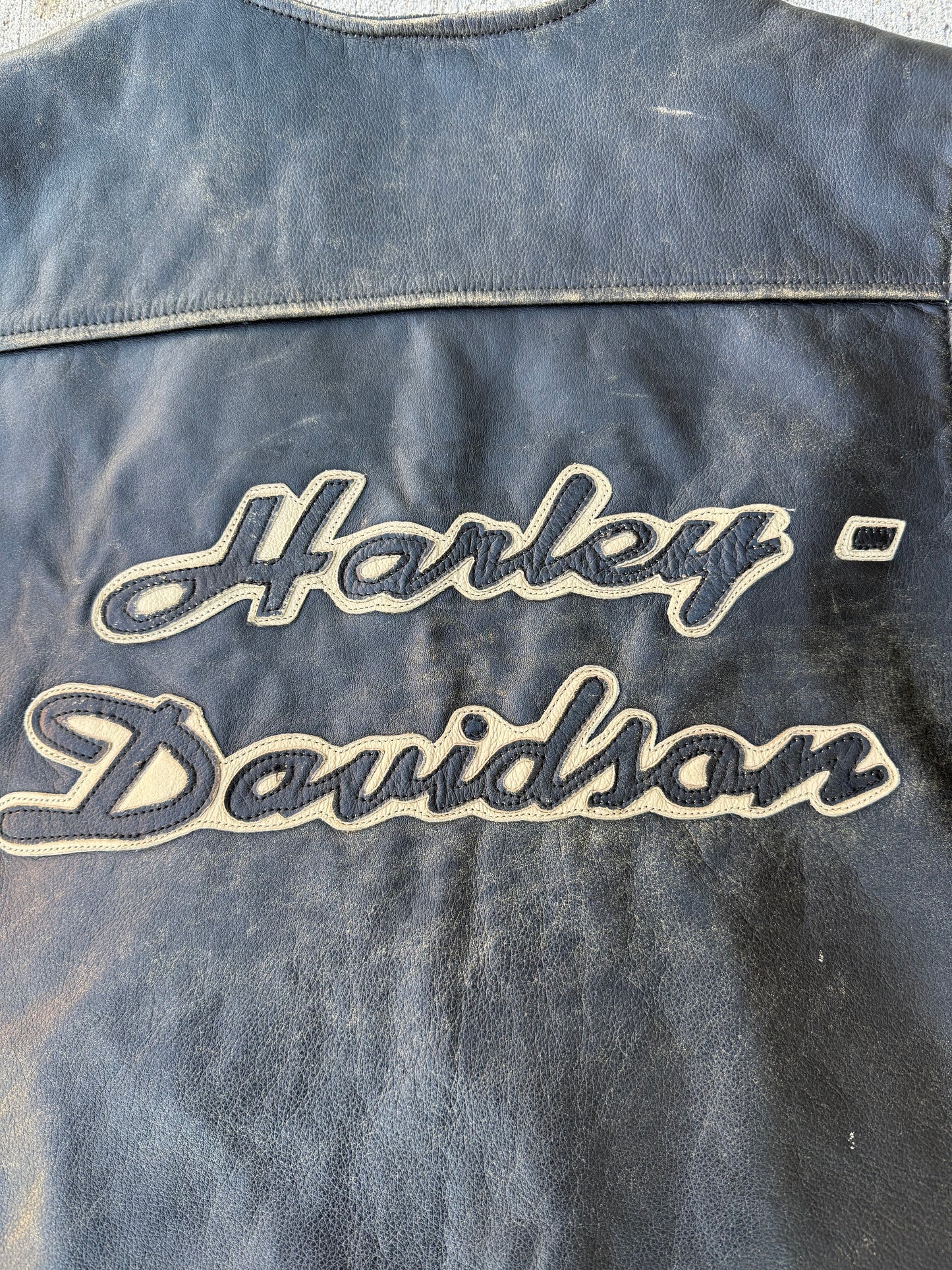Vintage Leather Harley Davidson Motorcycle Vest