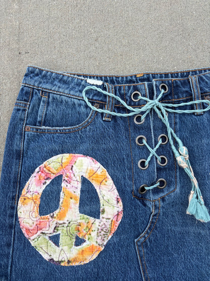 Upcycled Peace Skirt